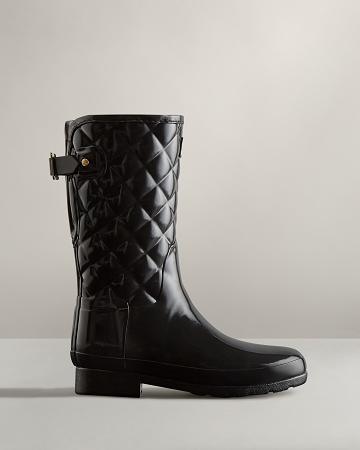 Hunter refined high gloss hot sale quilted short rain boot